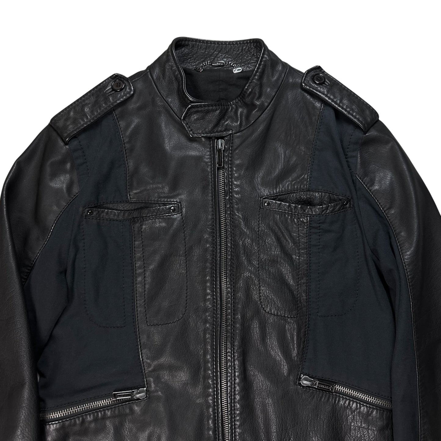 Dirk Bikkembergs Hybrid Leather Moto Jacket - SS10