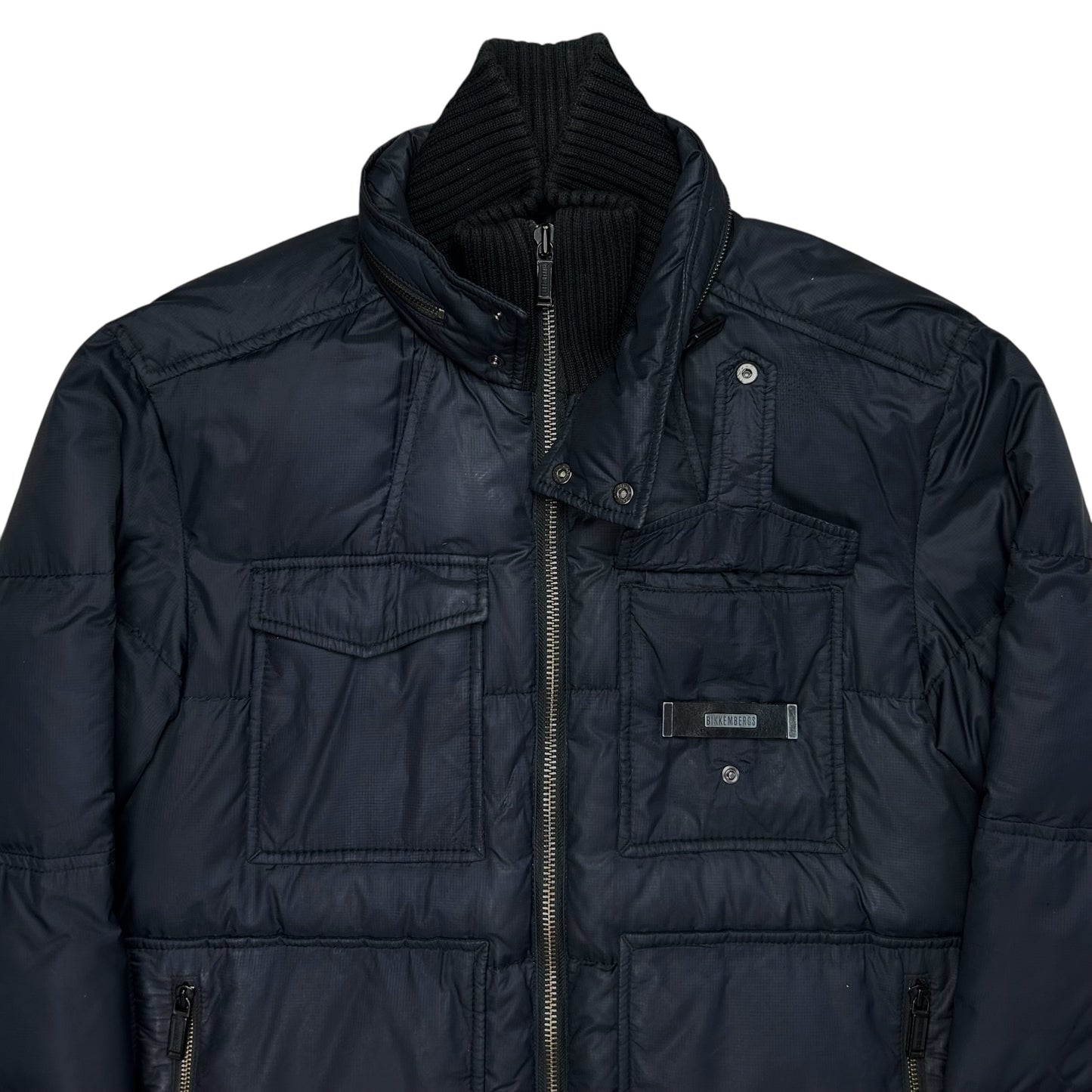 Dirk Bikkembergs Double Collar Cargo Puffer Jacket