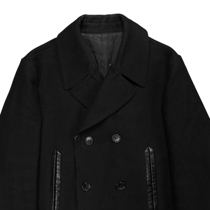 Balenciaga Leather Trimmed Caban Wool Jacket - AW15