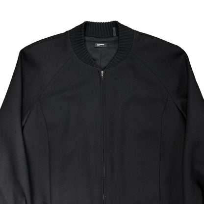 Jil Sander Cropped Raglan Wool Bomber Jacket