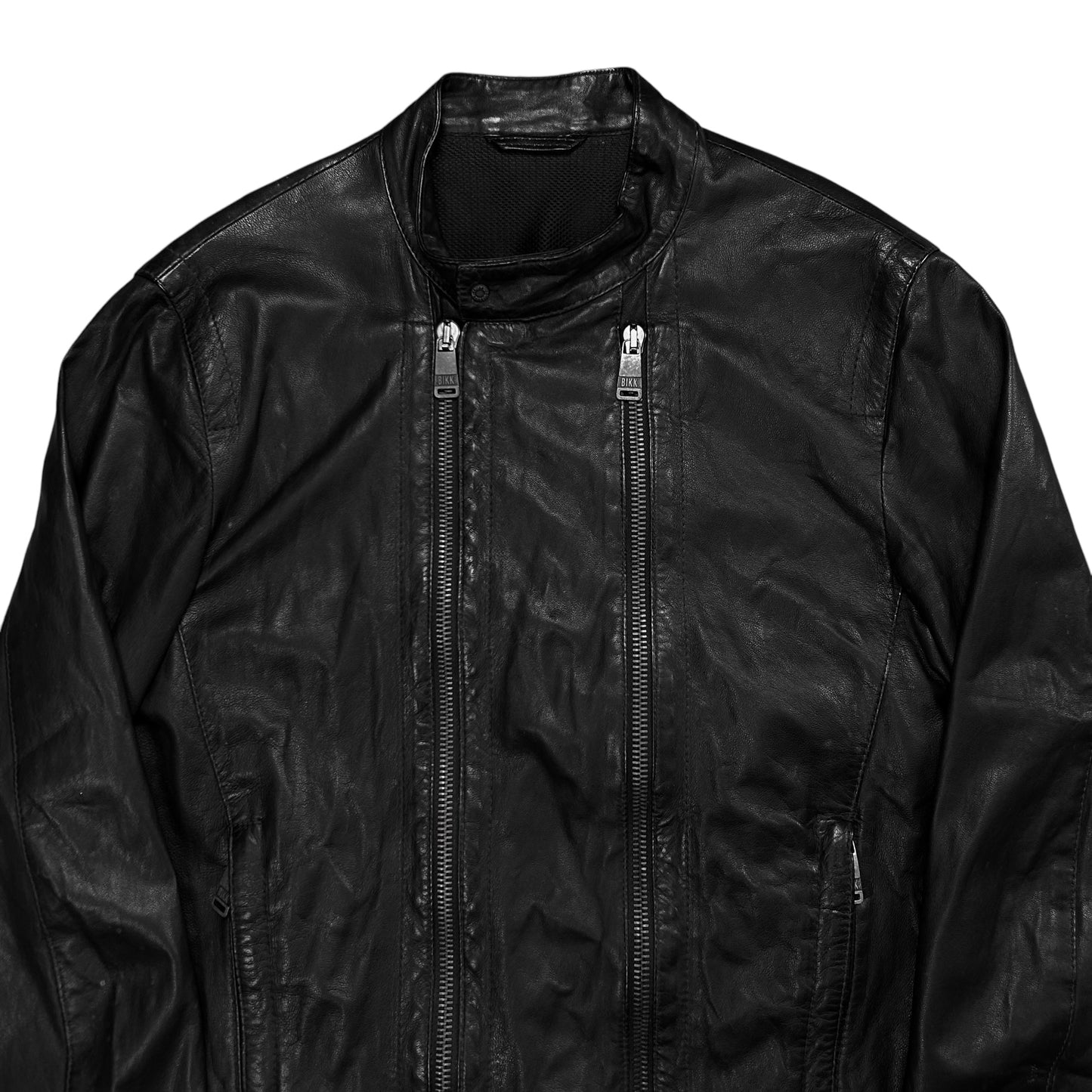 Dirk Bikkembergs Double Zip Racer Leather Jacket