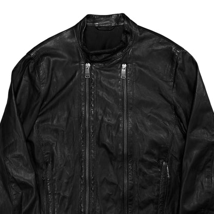 Dirk Bikkembergs Double Zip Racer Leather Jacket