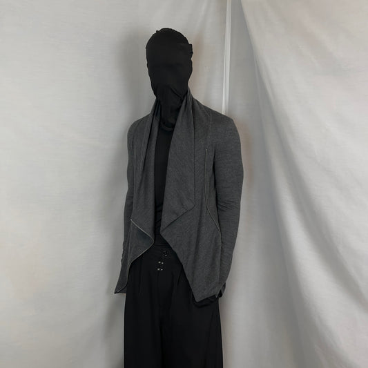 Helmut Lang Asymmetric Zip Drape Cardigan - AW07