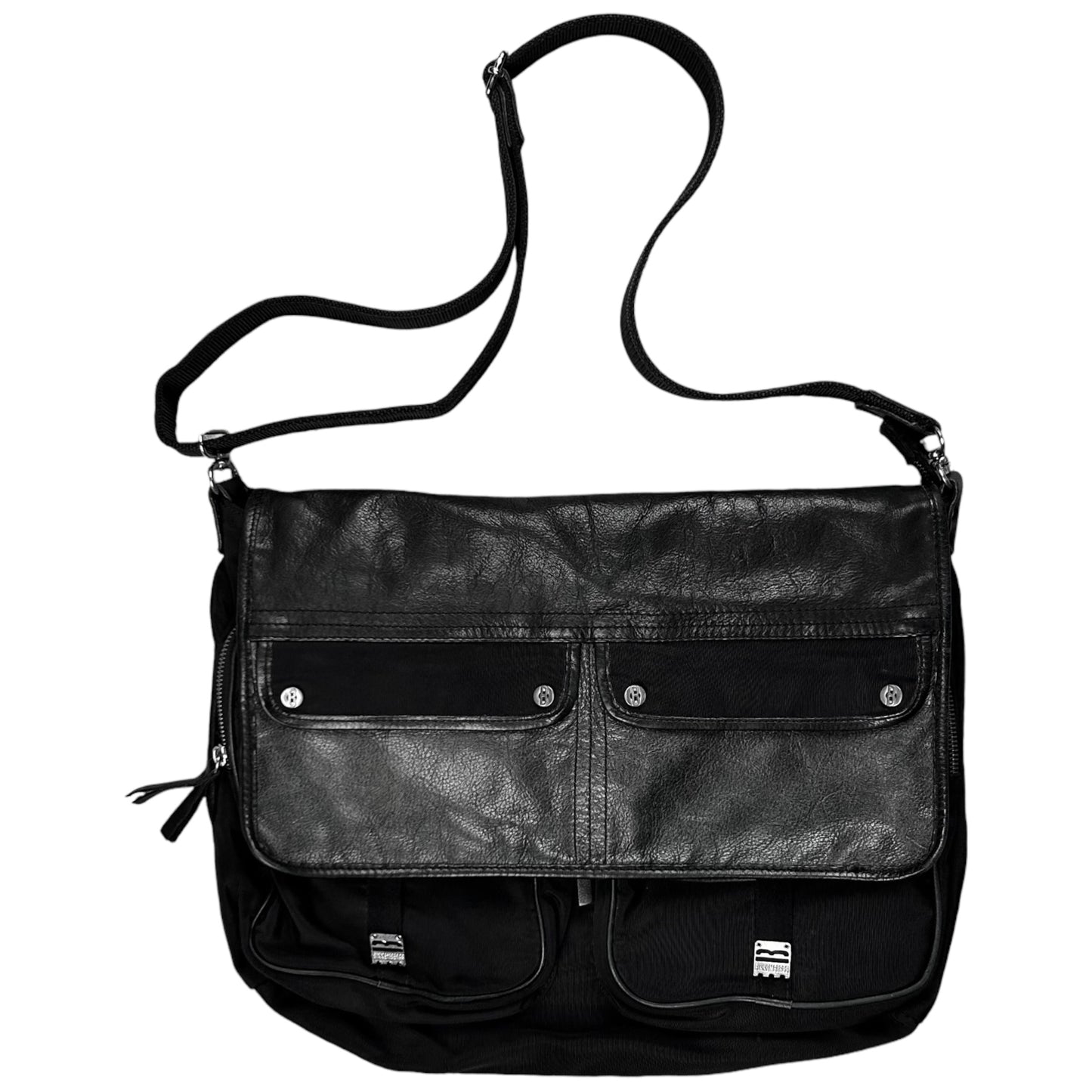 Dirk Bikkembergs Cargo Leather Flap Bag