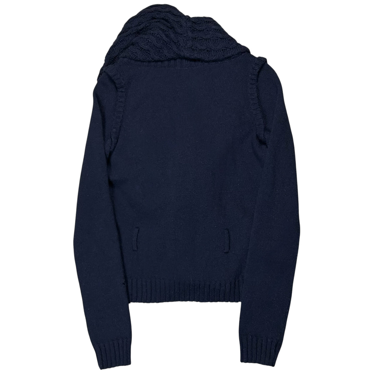 Balenciaga Distorted Cable Knit Snap Shawl Cardigan - AW07