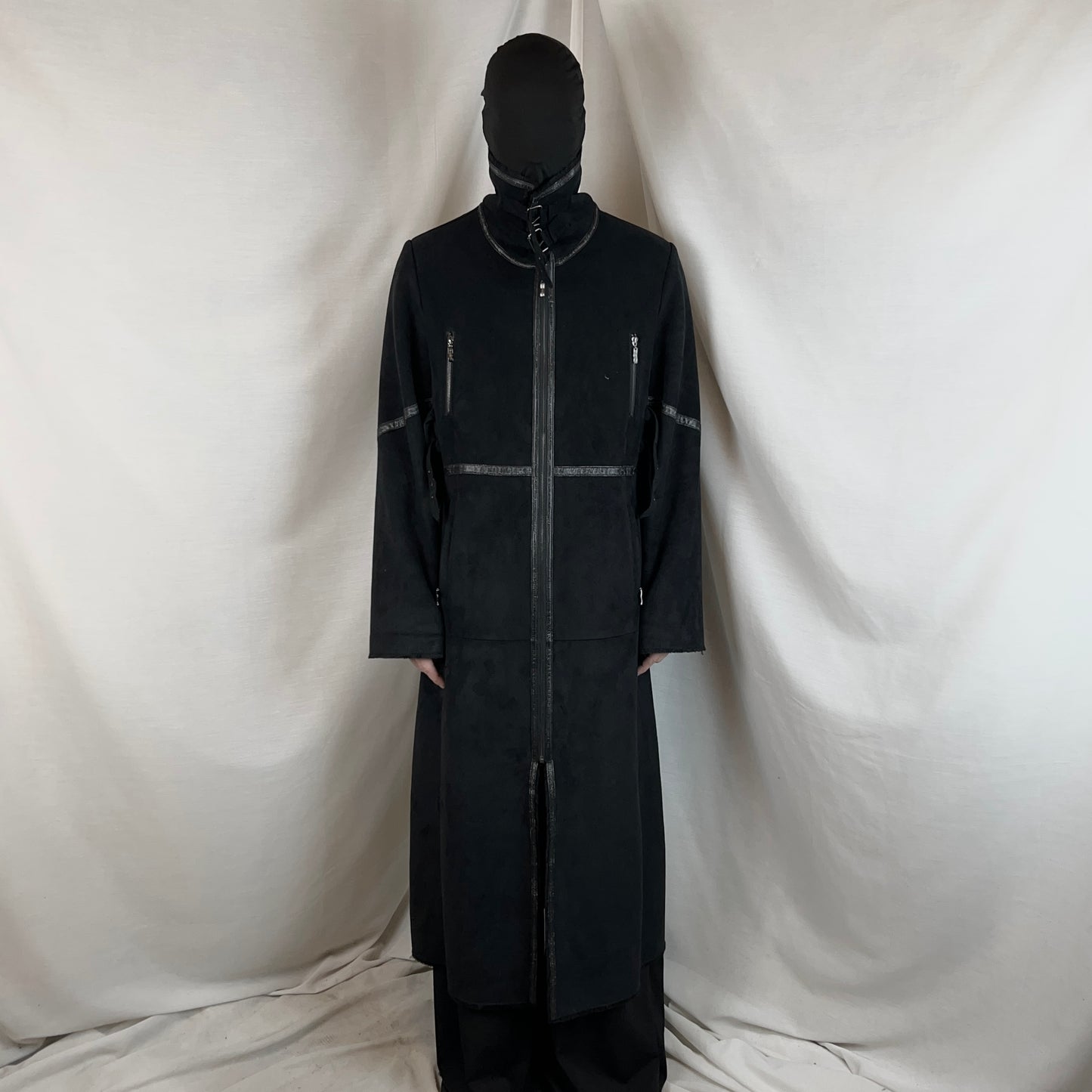 Balmain Multi Strap Faux Suede Coat - 90s