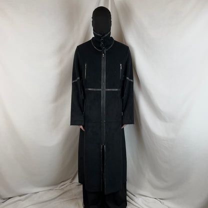 Balmain Multi Strap Faux Suede Coat - 90s