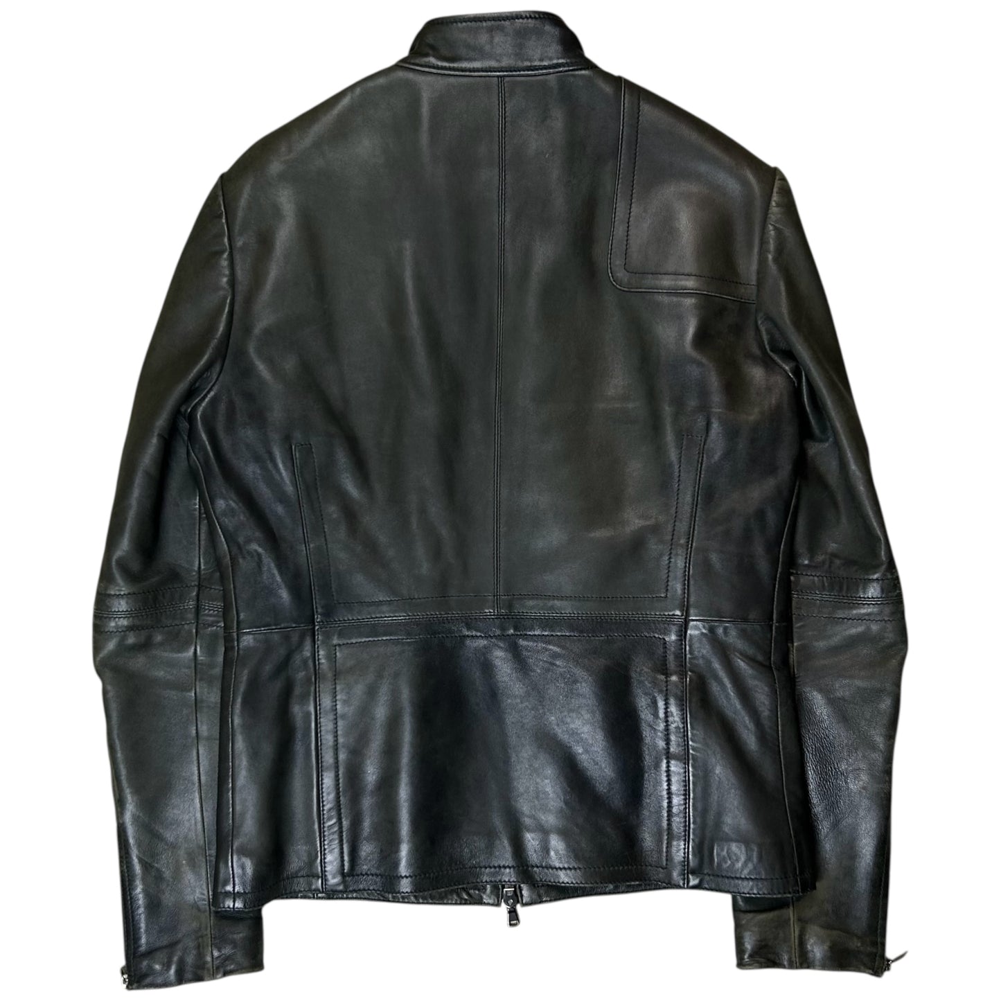 Dirk Bikkembergs Oil Dyed Leather Moto Jacket