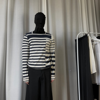 Maison Margiela Asymmetric Marine Stripe Wool Sweater - SS16