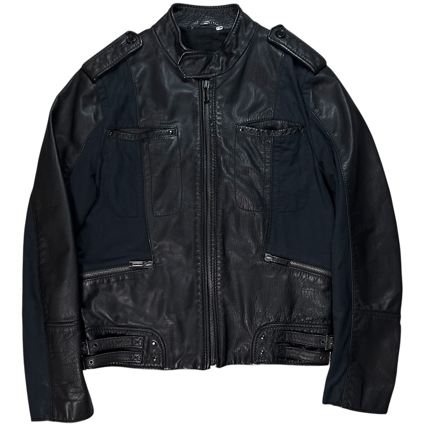 Dirk Bikkembergs Hybrid Leather Moto Jacket - SS10
