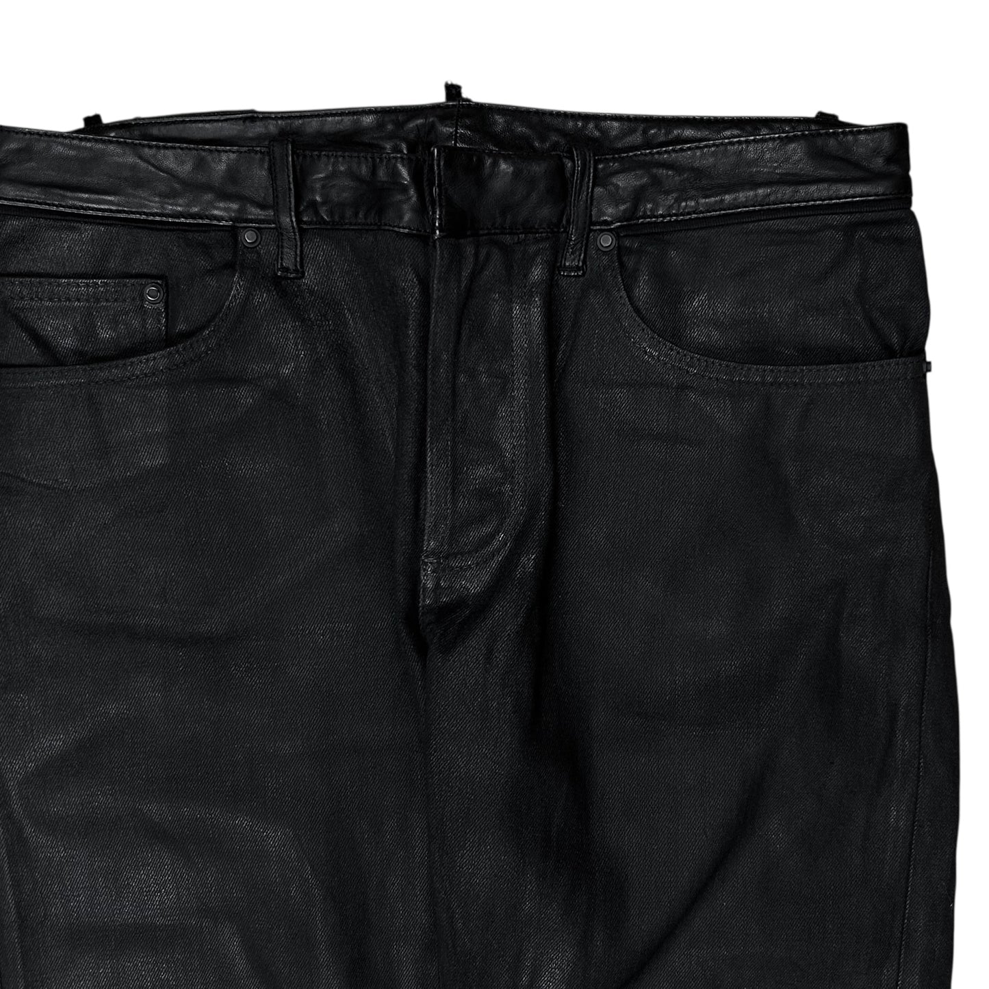 Balenciaga Waxed Leather Waist Jeans - AW15