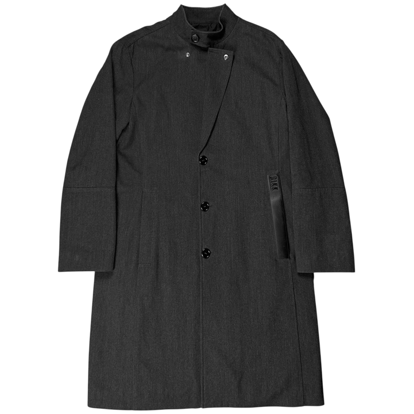 Dirk Bikkembergs Metal Leather Pocket Wool Coat