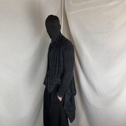 Rick Owens Open Crotchet Knit Tail Silk Cardigan - AW15