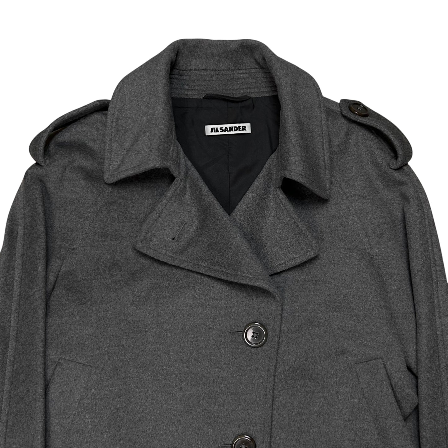 Jil Sander Sleeve Belted Angora Wool Peacoat - 2000s