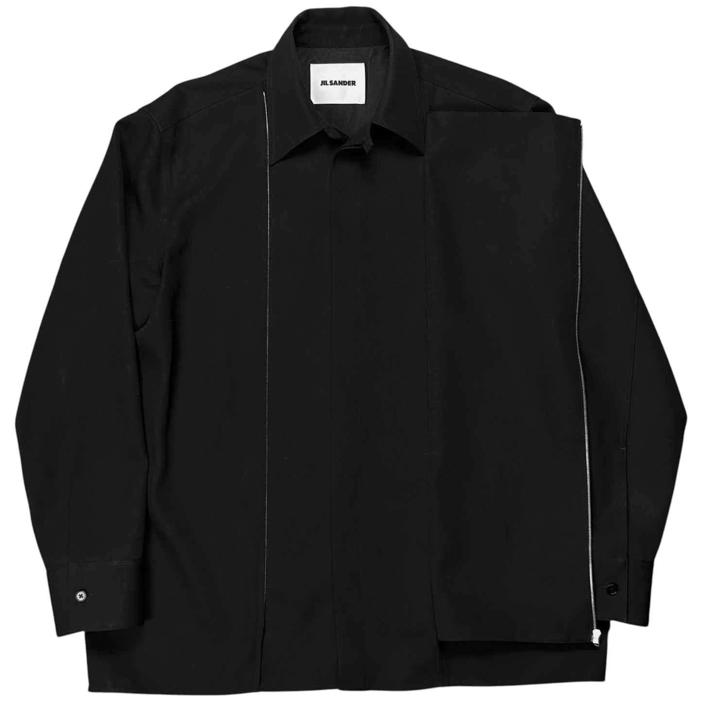 Jil Sander Asymmetric Zip Gabardine Shirt - AW22