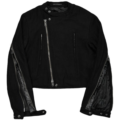 Yohji Yamamoto Pour Homme Back Zip Wool Bomber Jacket - AW14