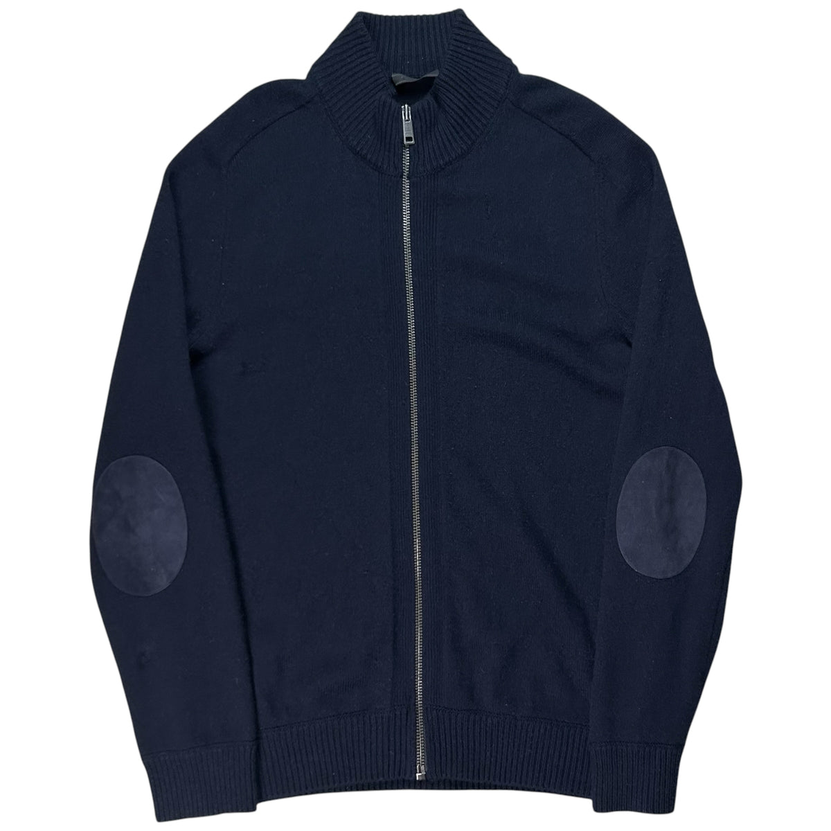 Prada Suede Patch Zip Cashmere Knit Sweater - AW14