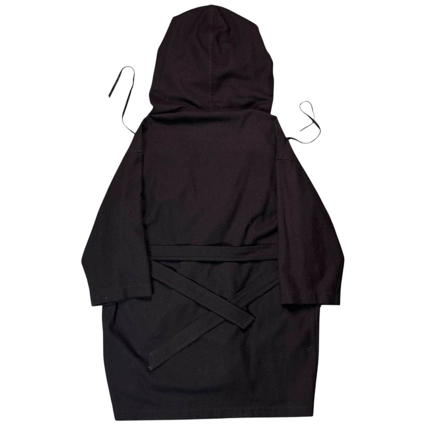 Ann Demeulemeester Belted Leather String Wool Coat - AW02