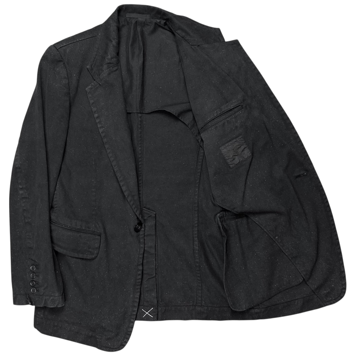 Y‘s by Yohji Yamamoto Sharp Speckled Denim Blazer