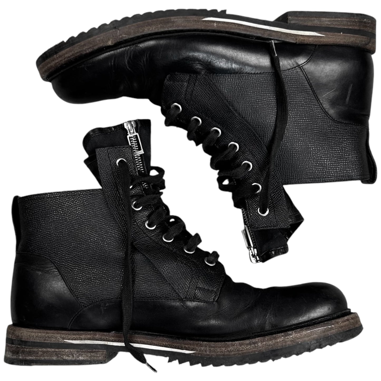 Dior Homme Front Zip Combat Boots - AW12