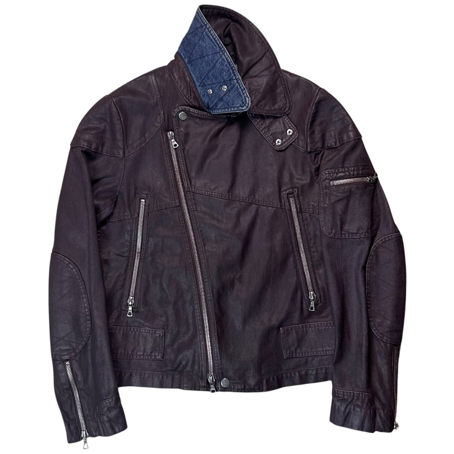 Dries Van Noten Waxed Multi Zip Biker Jacket - AW14