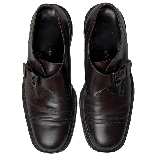 Prada Panelled Round Toe Monk Strap Derbies