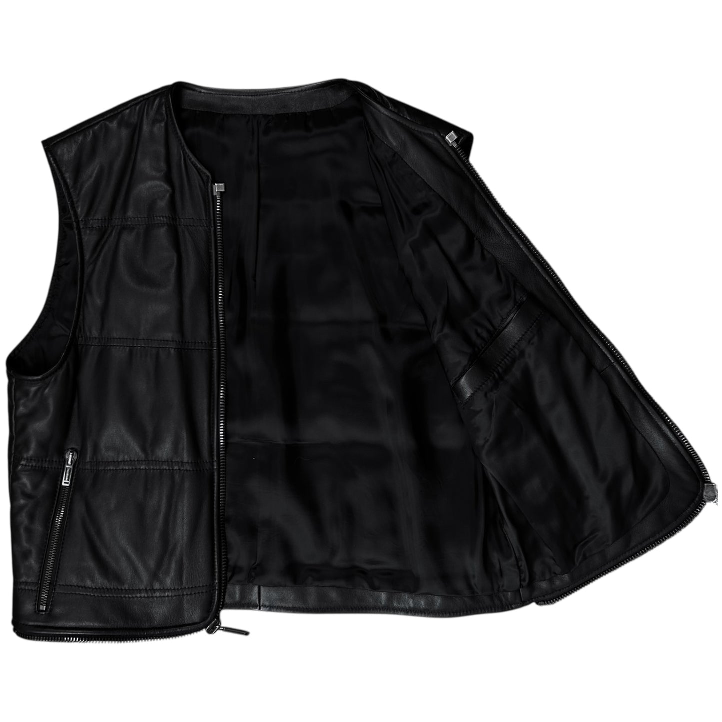 Dirk Bikkembergs Double Layered Zip Bomber Leather Jacket