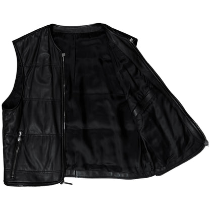 Dirk Bikkembergs Double Layered Zip Bomber Leather Jacket