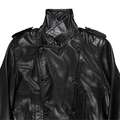 Gucci by Tom Ford Military Leather Peacoat - AW96
