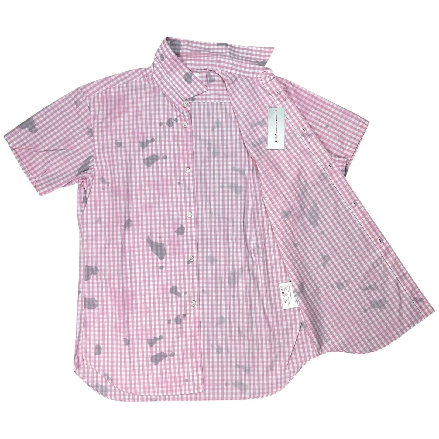 Comme des Garcons Shirt Stain Print Gingham Shirt - SS24
