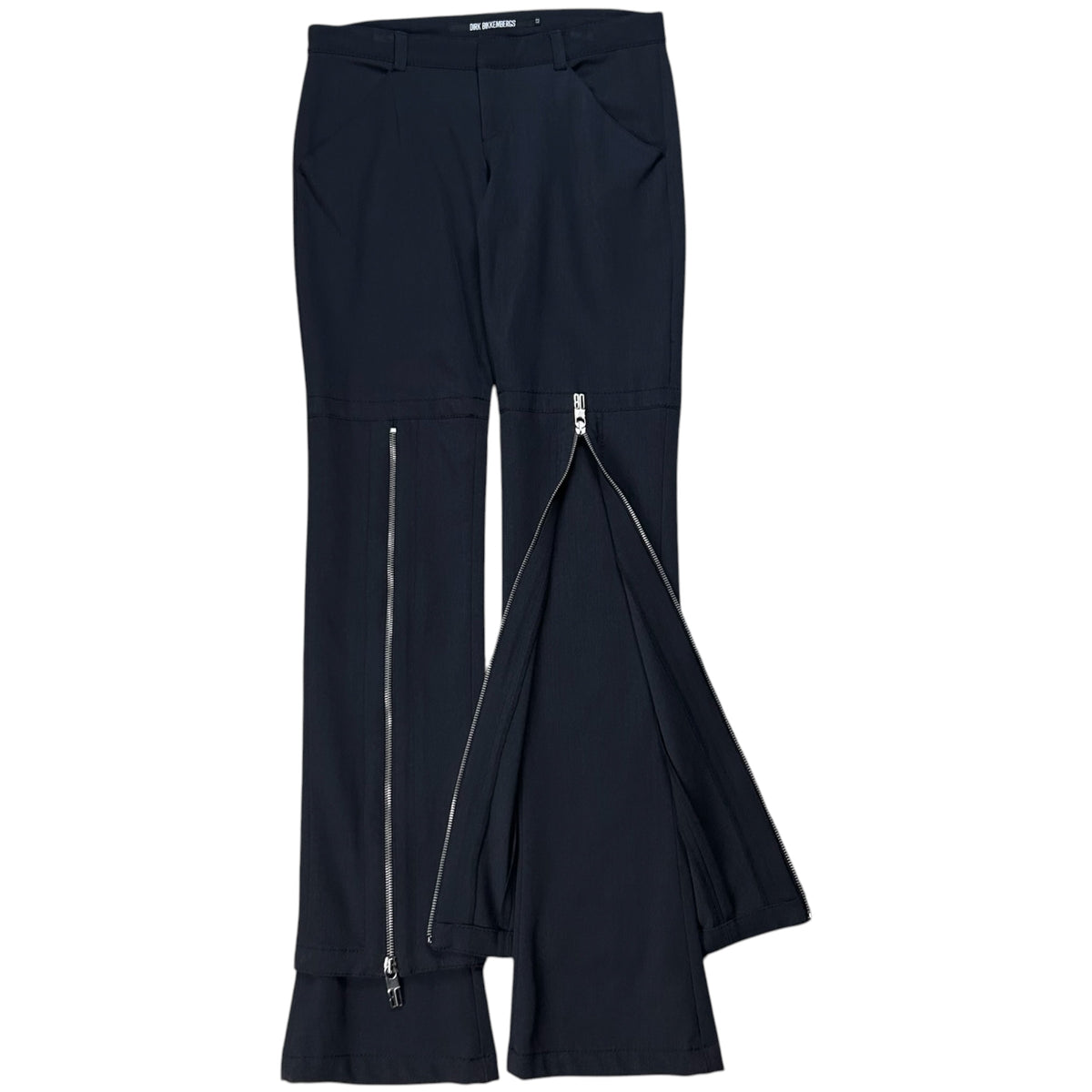 Dirk Bikkembergs Flared Front Zip Pants - 90s