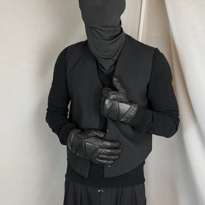 Bottega Veneta Triangle Moto Leather Gloves - AW19