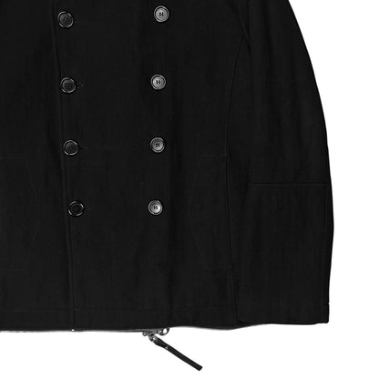 Dirk Bikkembergs Zip Leather Hem Peacoat - AW06