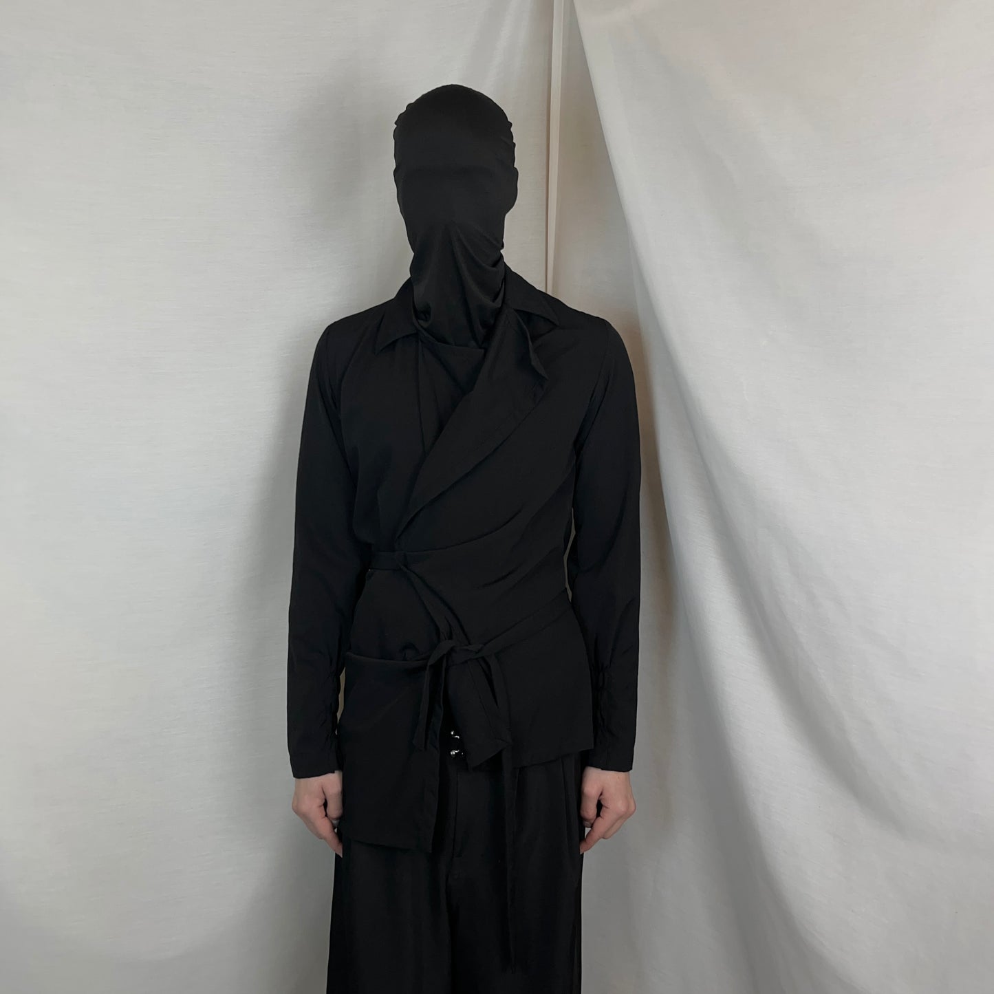 Dries Van Noten Asymmetric Wrap Strap Drape Shirt