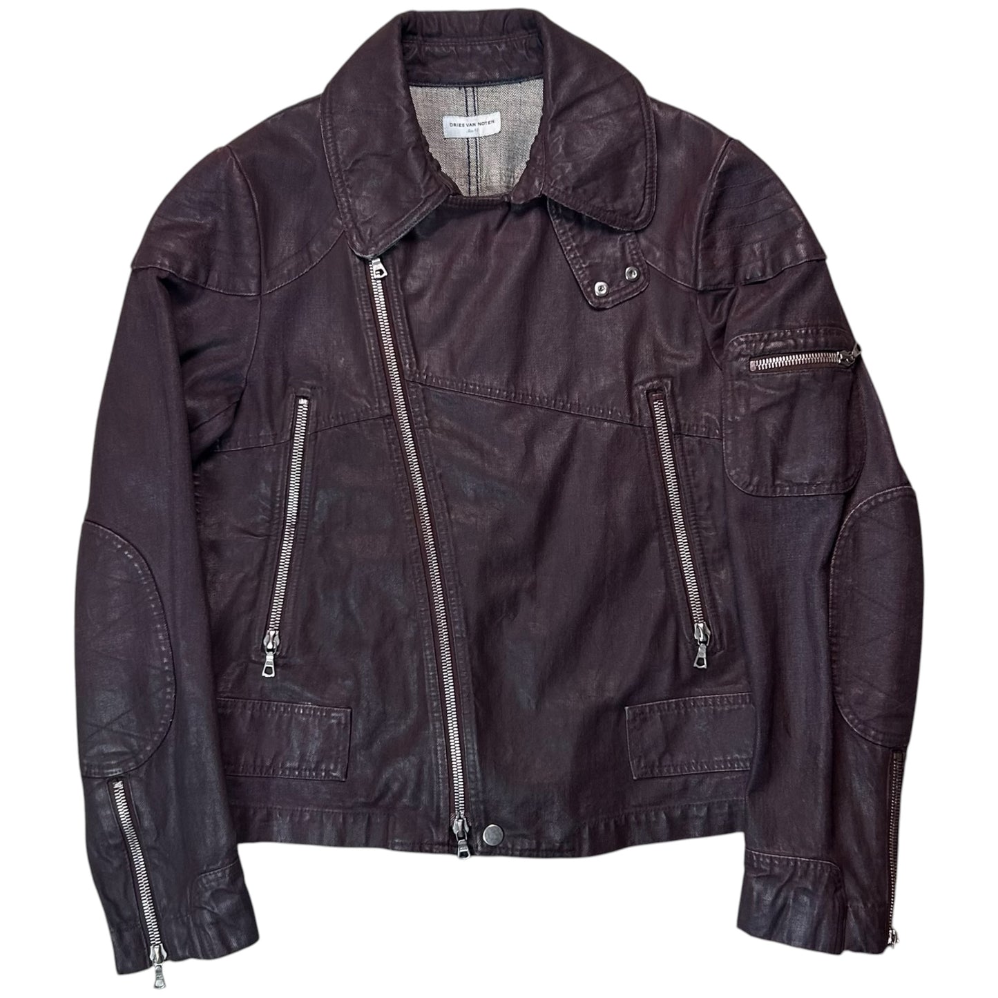 Dries Van Noten Waxed Multi Zip Biker Jacket - AW14