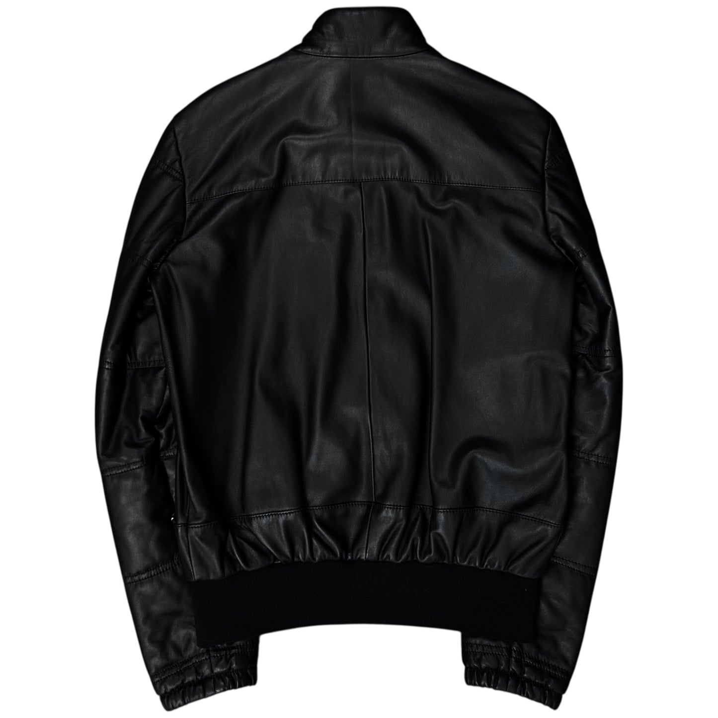 Dirk Bikkembergs Double Layered Zip Bomber Leather Jacket