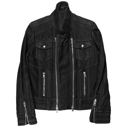 Balmain by Olivier Rousteing Multi Zip Suede Biker Jacket - SS18