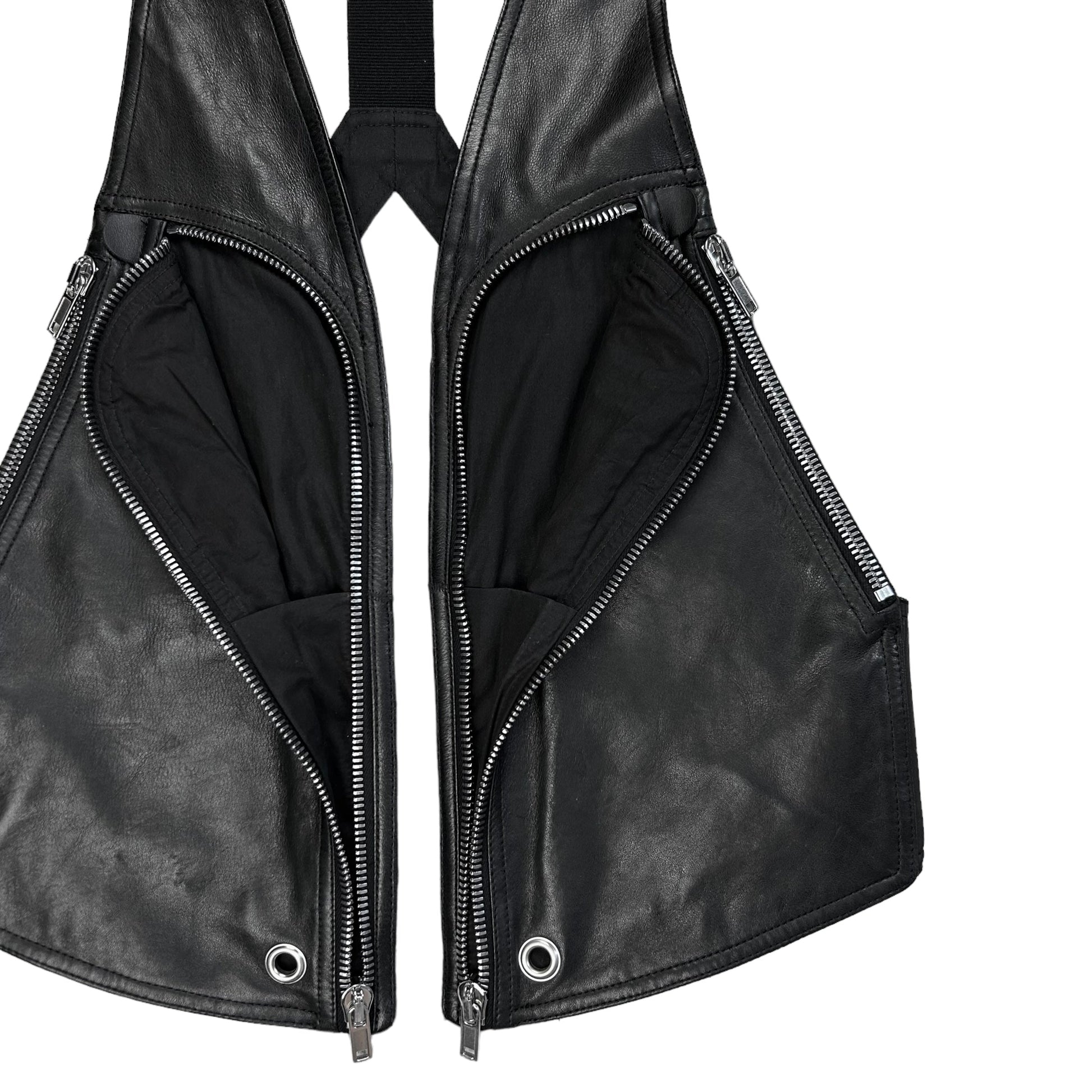 Rick Owens Bauhaus Leather Vest SS23 – Vertical Rags