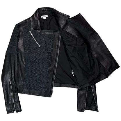 Helmut Lang Jacquard Multi Zip Perfecto Leather Jacket - AW12