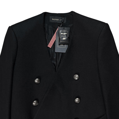Balmain x H&M Collarless Belted Military Coat - AW15