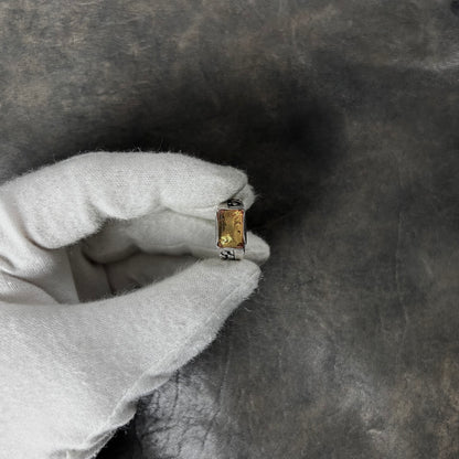 Cracking Amber Stone Ring