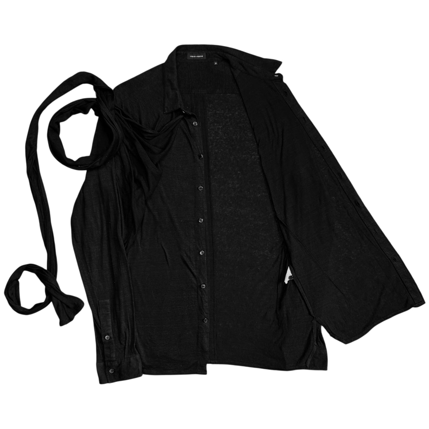 Kris Van Assche Asymmetric Wrap Layer Scarf Shirt