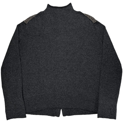 Y’s Yohji Yamamoto Contrast Panel Knit Cardigan