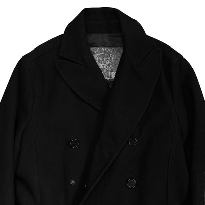 Dirk Bikkembergs Double Breasted Elbow Patch Wool Coat