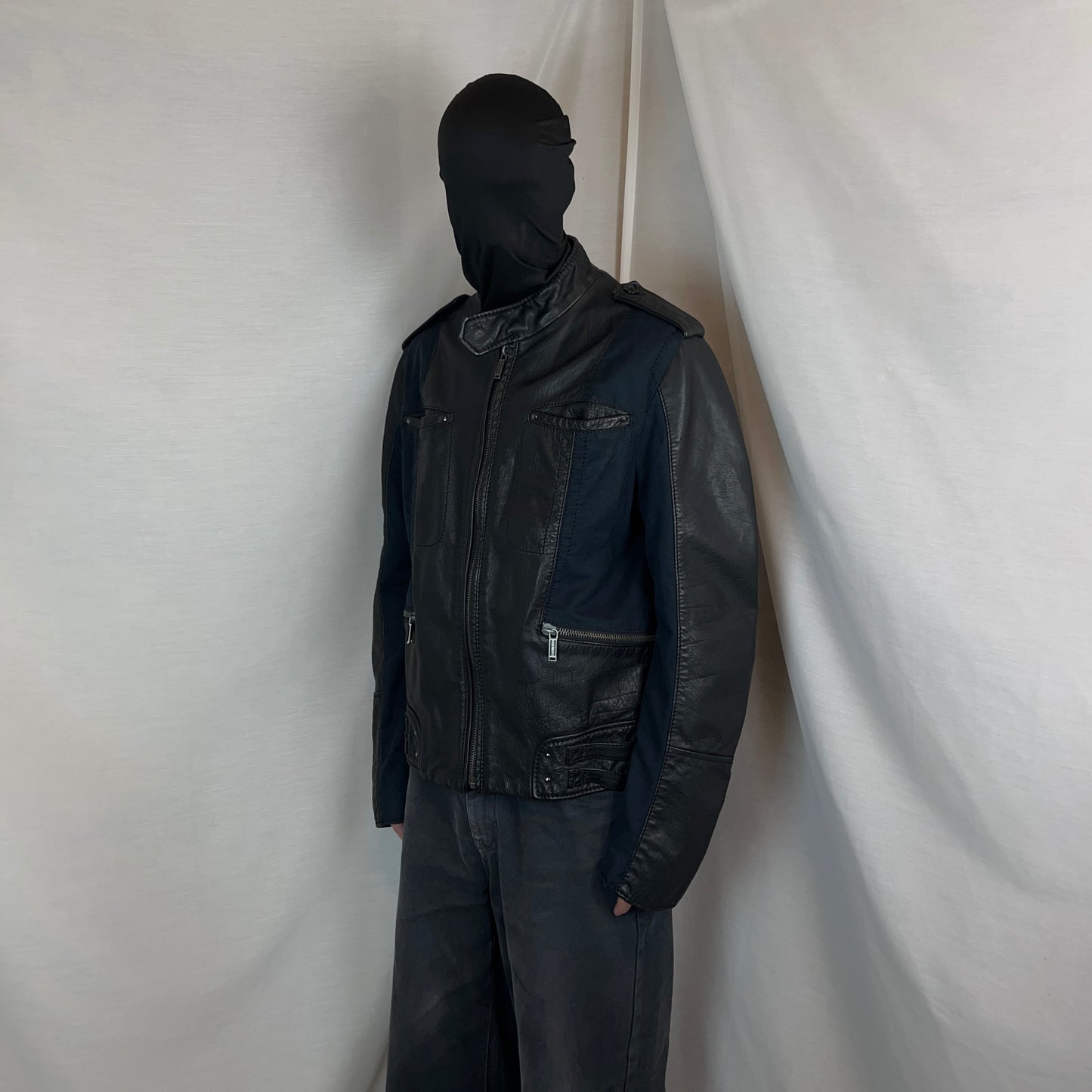 Dirk Bikkembergs Hybrid Leather Moto Jacket - SS10