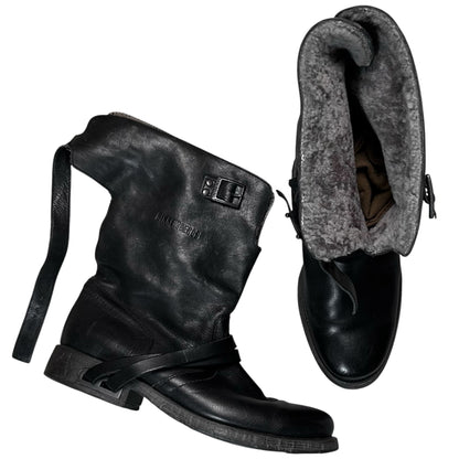 Dirk Bikkembergs Sherpa Lined B-Heel Harness Strap Boots