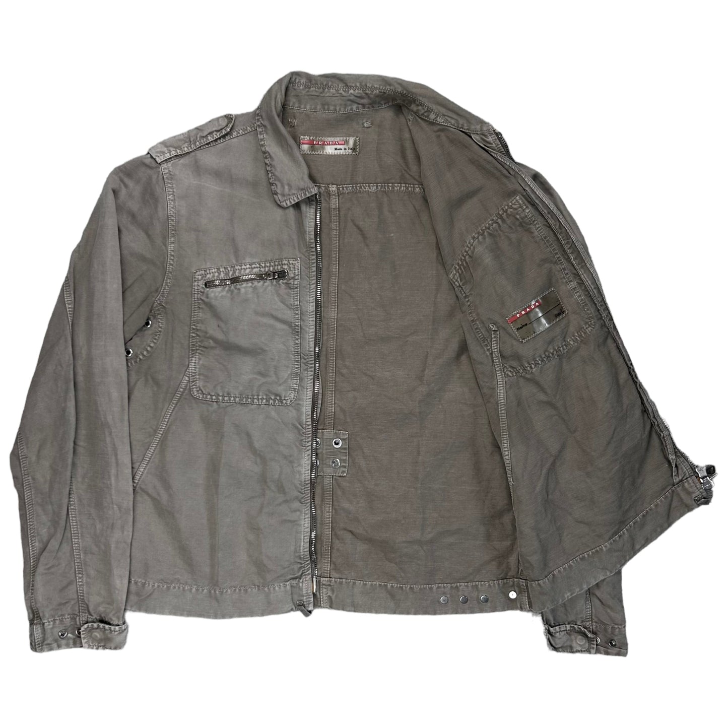 Prada Washed Eylet Work Jacket