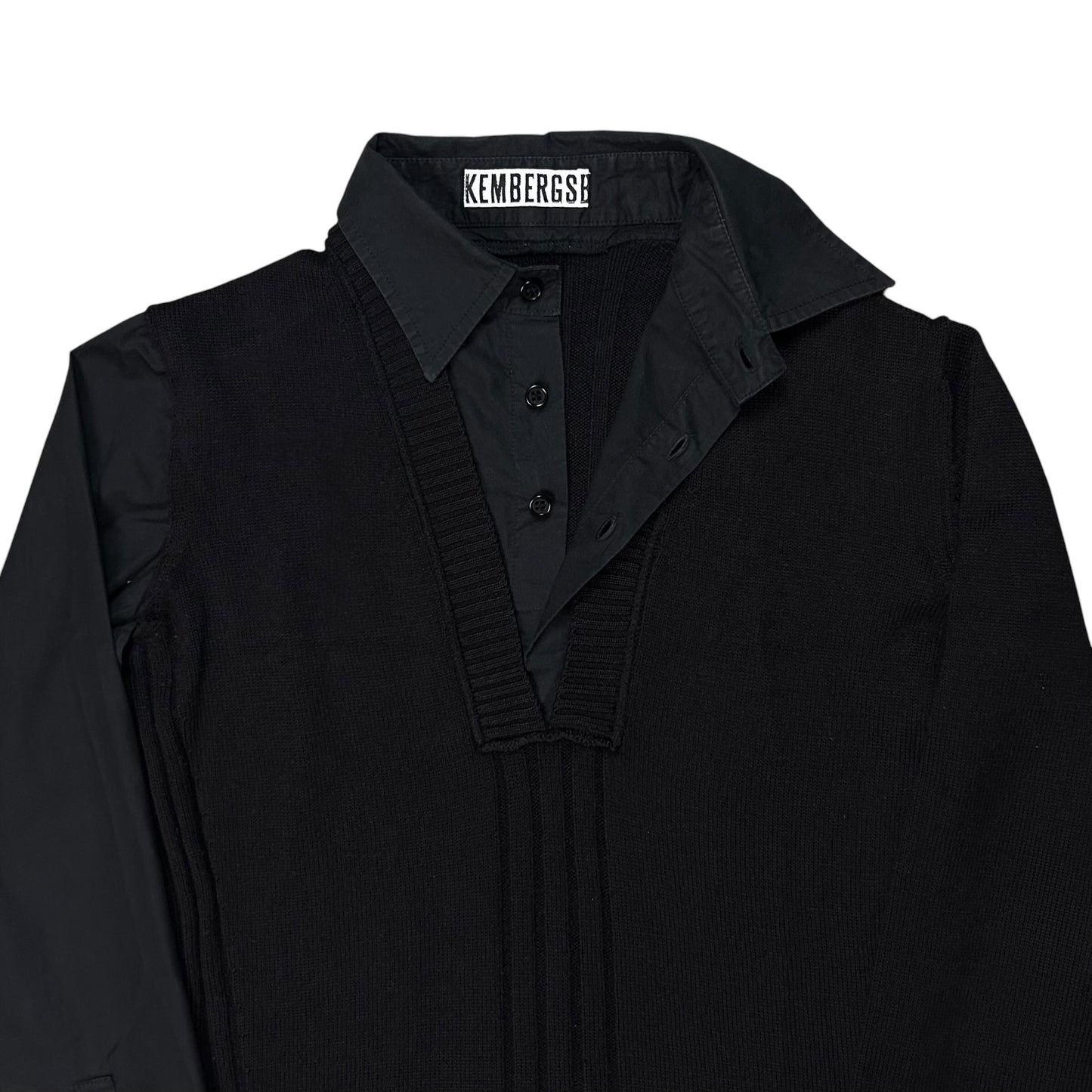 Dirk Bikkembergs Asymmetric Hybrid Shirt Layered Sweater - AW07