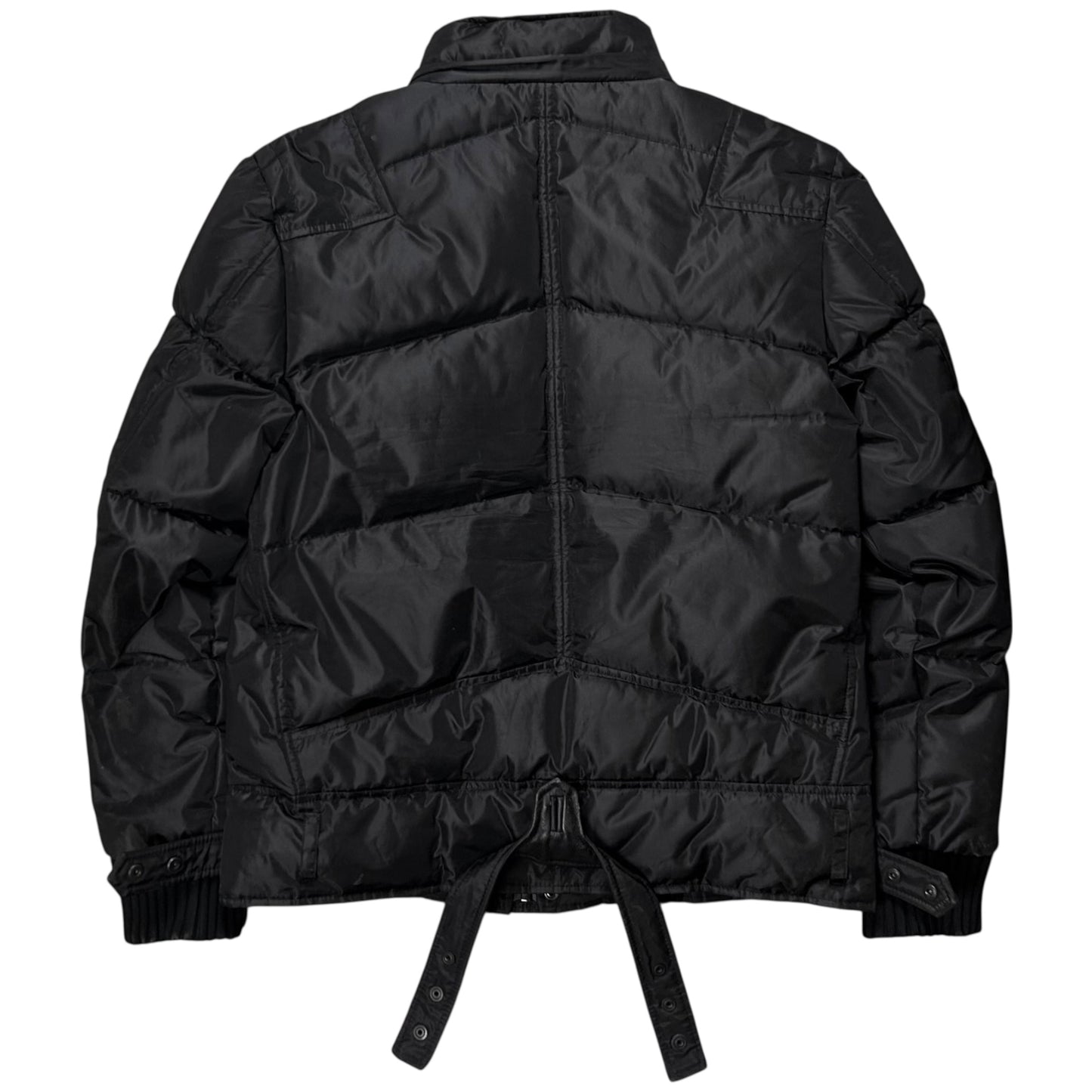 Dirk Bikkembergs Belted Rabbit Fur Hood Puffer Jacket - AW09
