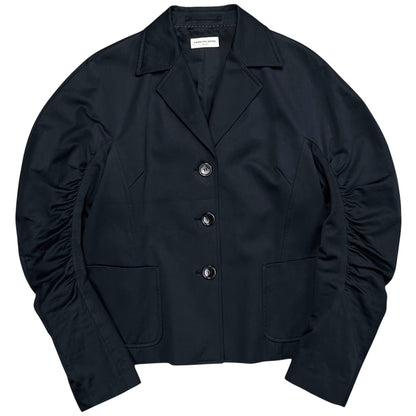 Dries Van Noten Cropped Ruched Sleeve Blazer - AW18